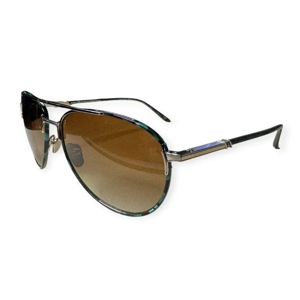 Leisure Society Adrina Polarized Sunglasses Aviator Silver Frames Rare